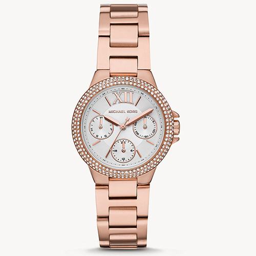 MICHAEL KORS MK6845 WOMEN’S CAMILLE MULTIFUNCTION ROSE GOLD STAINLESS STEEL WATCH - Large