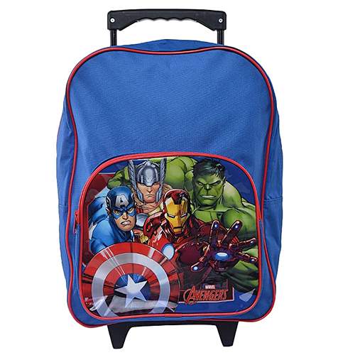 Marvel Avengers Trolley & Backpack School Bag For Boys- Blue And Red In Colour