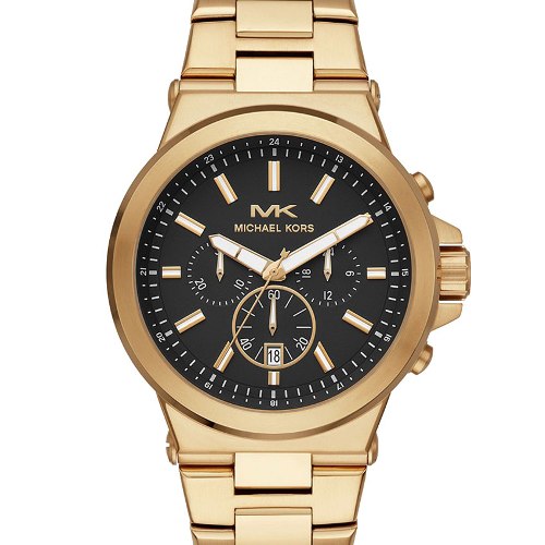 MICHAEL KORS MK8731 MEN’S DYLAN CHRONOGRAPH BLACK DIAL GOLD WATCH