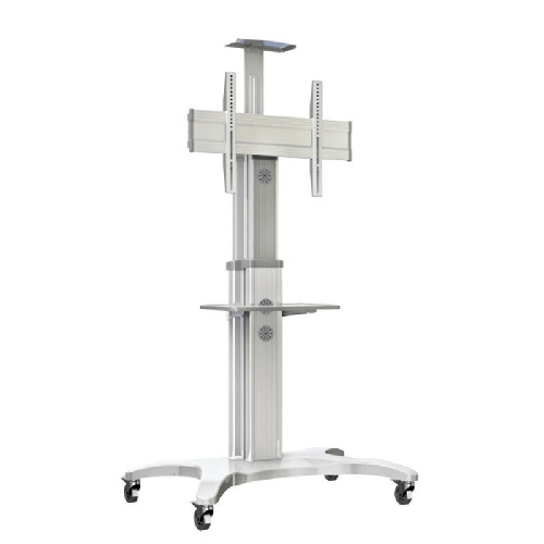 Video Conferencing Equipment Floor Stand for 45″-70″ Screen With Camera Tray and Codec Shelf