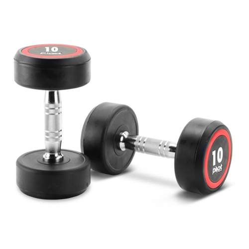 PIVOT FITNESS D2250.10 PRO ROUND HEAD RUBBER DUMBBELL 10KG [Pair]