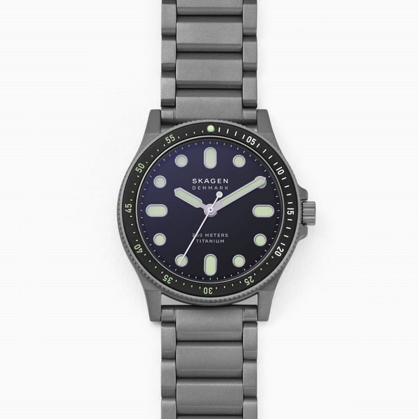 SKAGEN SKW6671 MEN’S FISK BLACK DIAL GRAY TITANIUM WATCH