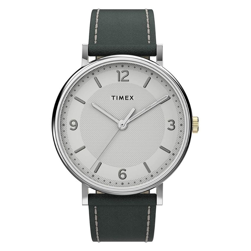 Timex Men’s Southview Silver-Tone Case Grey Leather Medium Watch | T2U675| - Medium