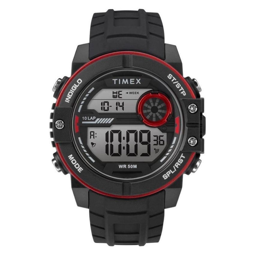 Timex Men’s DGTL Sphere Chrono Black Silicone Watch |T5M348| - Medium