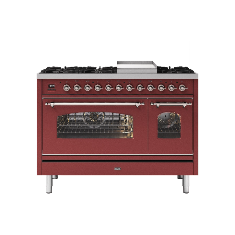 ILVE Gas Cooker | P12FNE3/SSC 120cm cooker 90cm + 30cm ovens and 6 gas burner top & Fry Top