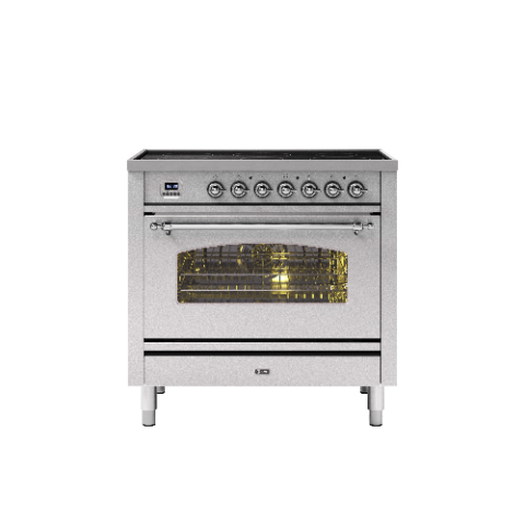 ILVE GAS COOKER PI09NE3/SSC 90cm Milano 2 Zone Induction with 4 Gas Burners Single Oven Dual Fuel Range Gas Cooker