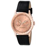 INVICTA 6752 MEN’S VINTAGE ROSE DIAL BLACK LEATHER WATCH - Large