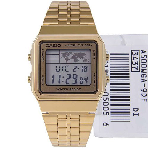 CASIO GENTS A500WGA-9DF METAL BASIC DIGITAL WORLD TIME WATCH