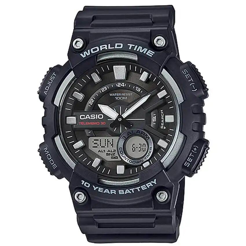 CASIO AEQ110W-1AV MEN’S ANALOG AND DIGITAL QUARTZ BLACK WATCH