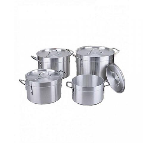 Hoffner 4-Piece Heavy Aluminium Pots - Silver