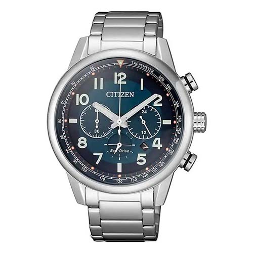 CITIZEN CA4420-81L MEN’S ECO-DRIVE TACHYMETER BLUE DIAL ANALOG WATCH