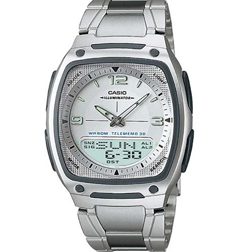 Casio AW81D-7AV Men’s Ana-Digi DataBank White Dial Medium Size Watch