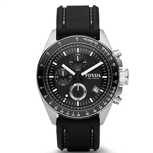 FOSSIL CH2573IE MEN’S DECKER CHRONOGRAPH BLACK SILICONE WATCH