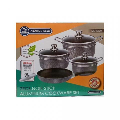 Master Chef Crown Star 7pcs Non Stick Aluminium Cooking Pots