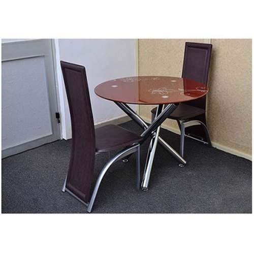 Deluxe Dining Table with 2 Chairs (Brown)