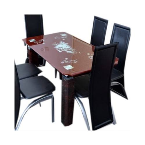 Deluxe Dining Table with 6 Chairs (Brown)