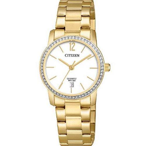 CITIZEN EU6032-85A WOMEN’S QUARTZ WHITE DIAL GOLD SMALL WATCH