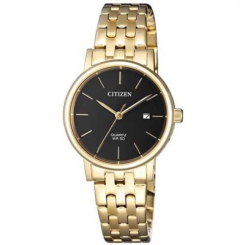 CITIZEN EU6092-59E WOMEN’S BLACK DIAL GOLD STAINLESS STEEL SMALL WATCH