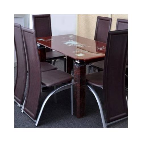 Dining Set with 6 Dining Chairs (Brown)