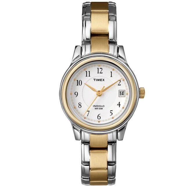 TIMEX T25771 WOMEN’S FASHION TWO-TONE BRACELET SMALL SIZE WATCH