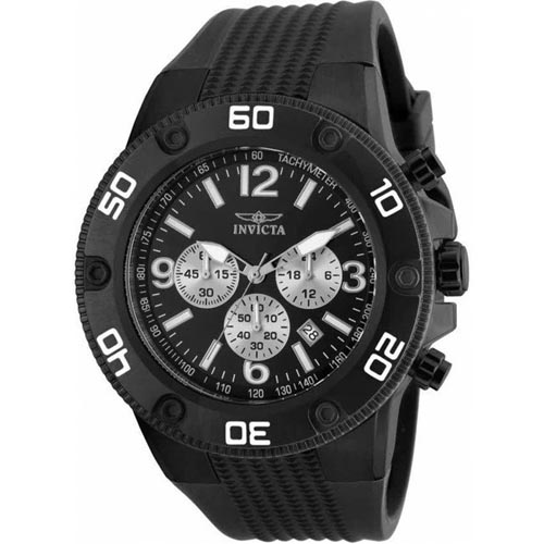 INVICTA 20274 MEN'S PRO DIVER QUARTZ CHRONOGRAPH BLACK DIAL LARGE WATCH