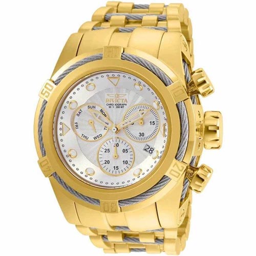 INVICTA 23914 MEN'S BOLT SWISS CHRONOGRAPH SILVER DIAL XL BRACELET WATCH