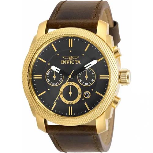 INVICTA 29798 MEN’S AVIATOR QUARTZ MULTIFUNCTION BROWN LEATHER WATCH