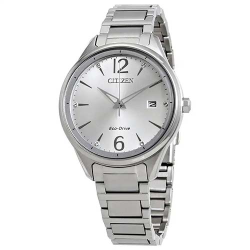 CITIZEN FE6100-59A WOMEN’S CHANDLER ECO-DRIVE SILVER DIAL WATCH - Large