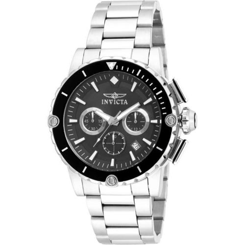 INVICTA 15398 MEN'S PRO DIVER QUARTZ CHRONOGRAPH BLACK DIAL BRACELET WATCH