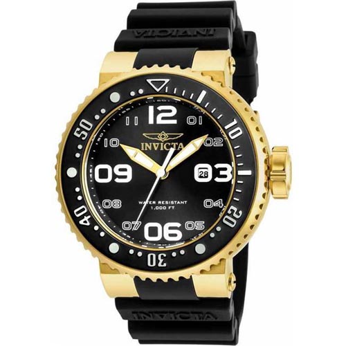 INVICTA 21521 MEN'S PRO DIVER QUARTZ 3 HAND BLACK DIAL LARGE WATCH