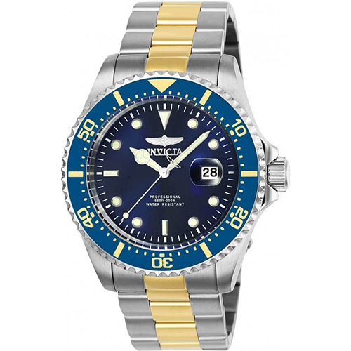 Invicta 25716 Men’s Pro Diver Quartz 3 Hand Blue Dial Medium Size Watch - Small