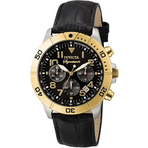 Invicta 7284 Men’s Signature Quartz Chronograph Black Dial Watch