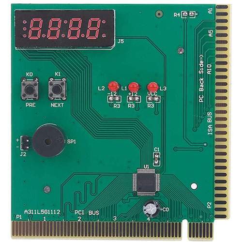 PC Motherboard Diagnostic Card 4-Digit Card PC Analyzer Computer Diagnostic Motherboard Post Tester for PCI & ISA Analyzer Tester Diagnostic Card (DW)