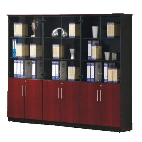 Executive-Cabinet 3IN1-(Full-Height-Mahogany-Glass)