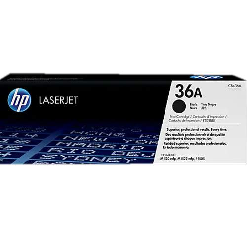 HP 36A Black Original LaserJet Toner Cartridge (CB436A)