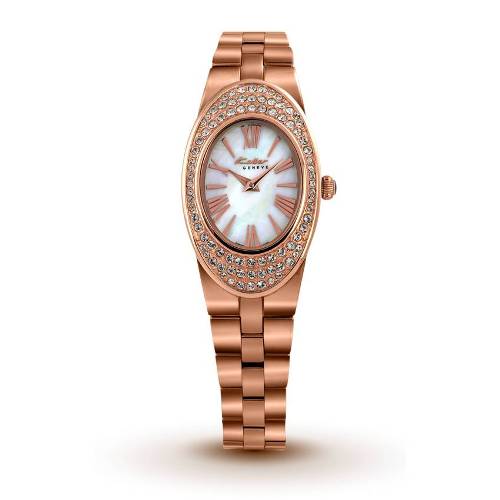 KOLBER GENEVE K1088241858 WOMEN’S OVAL WHITE MOP DIAL ROSE GOLD SMALL WATCH