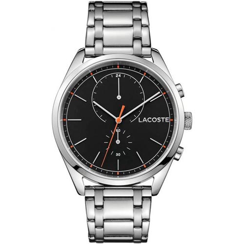 LACOSTE 2010918 MEN'S SAN DIEGO STAINLESS STEEL BLACK DIAL BRACELET WATCH