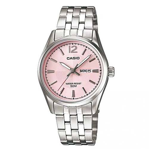 CASIO LTP-1335D-5AVDF WOMEN’S STAINLESS STEEL PINK DIAL SMALL WATCH