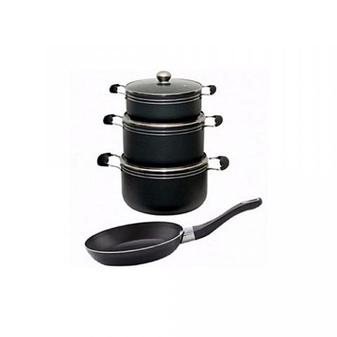 Master Chef Non Stick Pot Set With Frying Pan - 4 Pcs