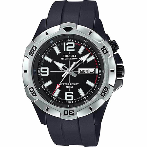 Casio MTD1082-1AV Men’s Super Illuminator Analog Black Resin Watch