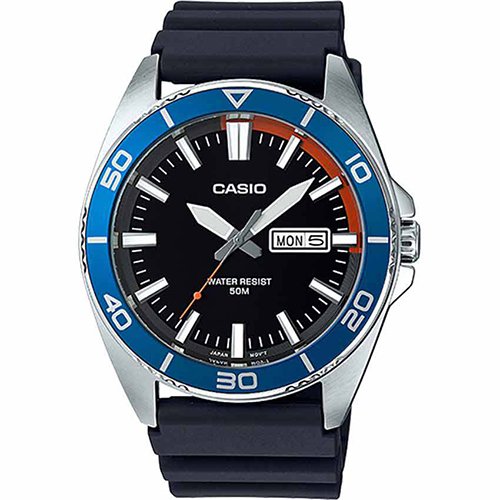 Casio MTD120-1AV Men’s Black Resin Band Day Date Casual Watch