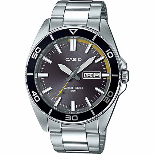 Casio MTD120D-8AV Men’s Analog Grey Dial Silver Bracelet Watch