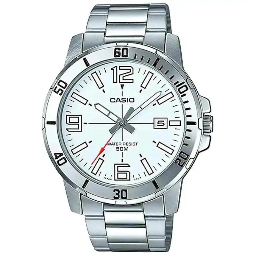 CASIO GENT’S MTP-VD01D-7BVUDF ENTICER ANALOG WHITE DIAL WATCH