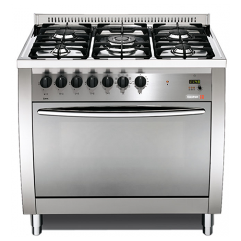 SCANFROST XG96G2G/CI - 90X60 CMS SHINEY INOX 5 BURNERS SEMI PROFESSIONAL GAS COOKER