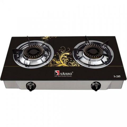 Saisho Double Burner Gas Stove S-305I BG-Black ROSE