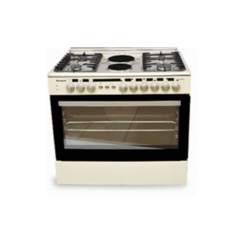 SCANFROST CK-9426 NE GAS COOKER|90X60 CM|4 GAS BURNER|2 HOT PLATES|ELECTRIC OVEN|CREAM FINISH