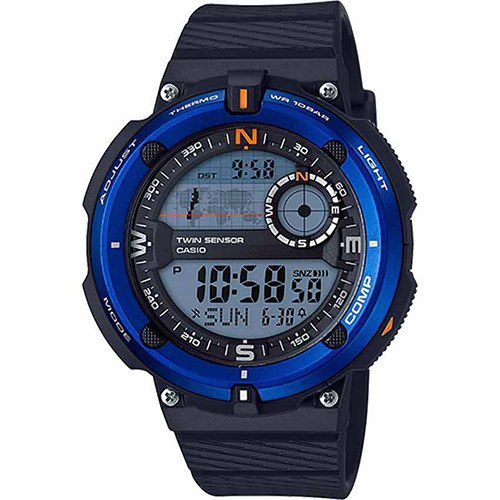 Casio SGW600H-2AV Men’s Twin Sensor Quartz Blue Bezel Casual Watch