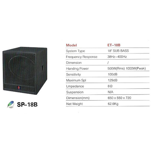 Sound Prince Single Speaker | SP18B Subwoofer – Pair