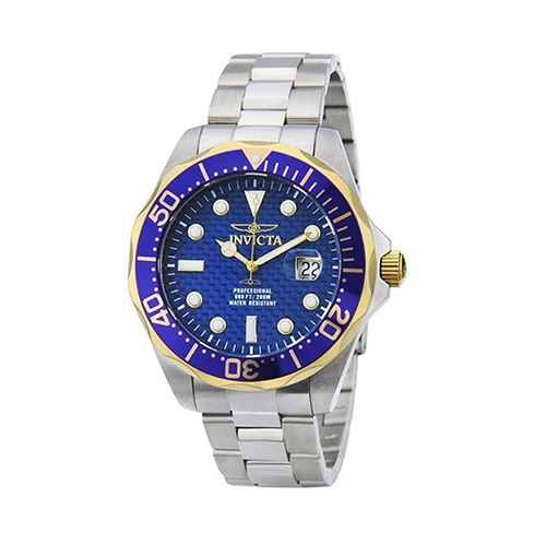 INVICTA 12566 MEN’S PRO DIVER QUARTZ 3 HAND BLUE DIAL WATCH - Large