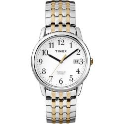 Timex T2P295 Men’s Easy to Read White Dial Two Tone Stainless Steel Expansion Band wih a Date Wind...